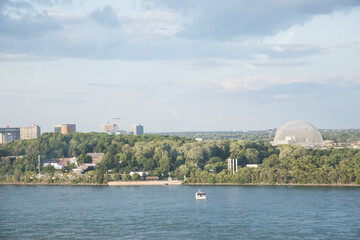 Beautiful view of Old Port of Montreal in Montreal, Canada
