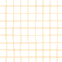 Orange Plaid Hand Drawn Background
