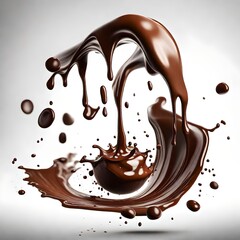 chocolate splash isolated on white background, generative AI