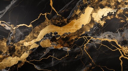 Gold and black marble abstract background