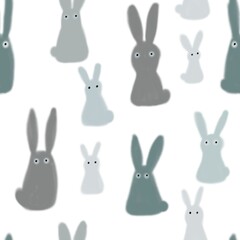 set of rabbit seamless abstract pattern background fabric design print wrapping paper digital illustration texture textile wallpaper 