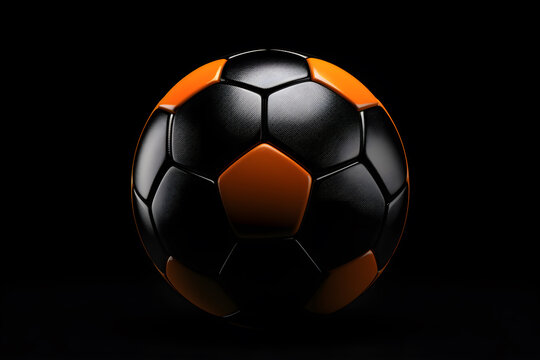 Abstract soccer ball, football concept playing dark background