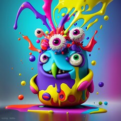 Monster Mash color explosion is a vibrant, spooky celebration, blending classic Halloween monsters with a burst of vivid hues for a festive and creative twist.