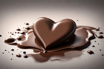 splash heart shaped chocolate,  generative AI