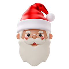 3d rendering of christmas santa claus icon
