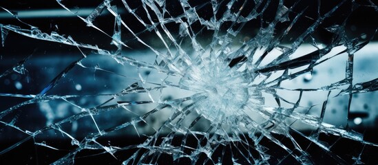 Glass shards found in a vandalized window