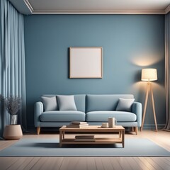 Living room in a bright modern house open floor plan minimalist style.