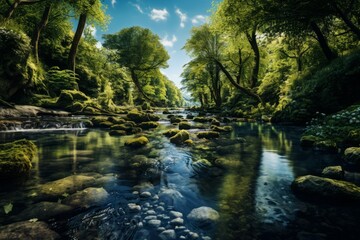 Obraz premium beautiful stream in the forest