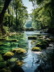 Fototapeta na wymiar beautiful stream in the forest