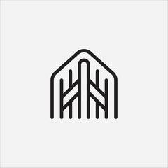 Airplane house logo design illustration vector template