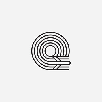 Letter Q plane logo design illustration vector template