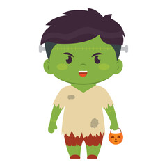 Cute kawaii monster costume Halloween season Vector