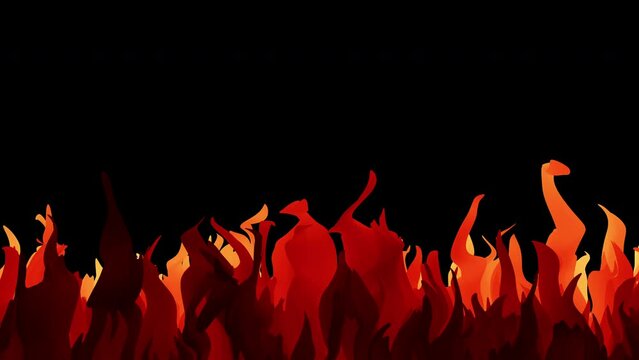 A captivating image featuring vibrant red and orange flames against a black backdrop, creating a mesmerizing and intense visual allure