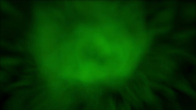 The image shows a hazy green light against a dark backdrop with no distinct features. It is challenging to disc