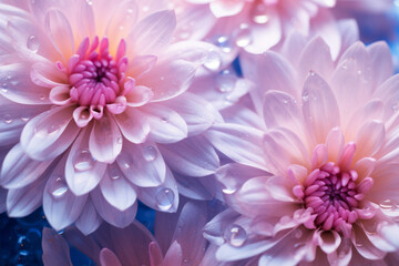 Obraz premium Close up the pink flower with water drops