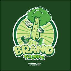 Cute vegan cartoon character vector