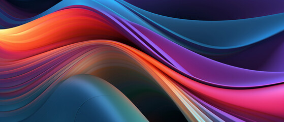 Abstract iridescent colors 3D waves