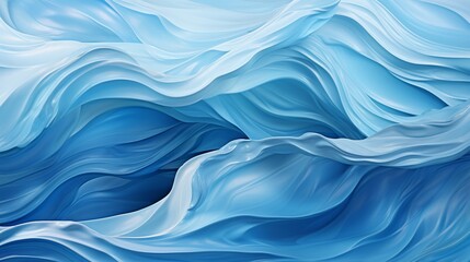 Obraz premium Waves of shiny oil in different blue tones