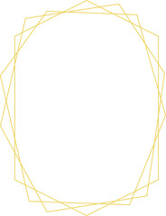 Gold geometric frame for wedding invitation decoration