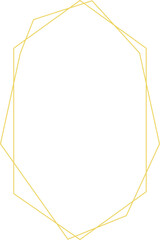 Gold geometric frame for wedding invitation decoration