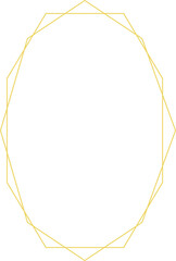 Gold geometric frame for wedding invitation decoration