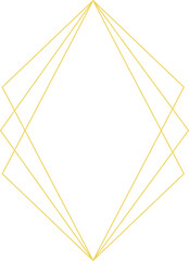 Gold geometric frame for wedding invitation decoration
