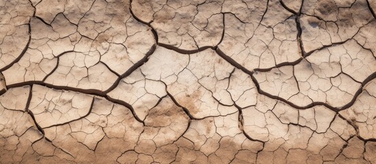 Dry cracked soil and drought deep cracks dried soil World Day to Combat Desertification and Drought emphasizes environmental protection ecology and conservation