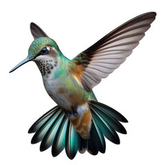 Brightly Colored Hummingbird in the Garden, GENERATIVE AI