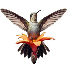 Obraz premium Delicate Hovering Hummingbird Illustration, GENERATIVE AI