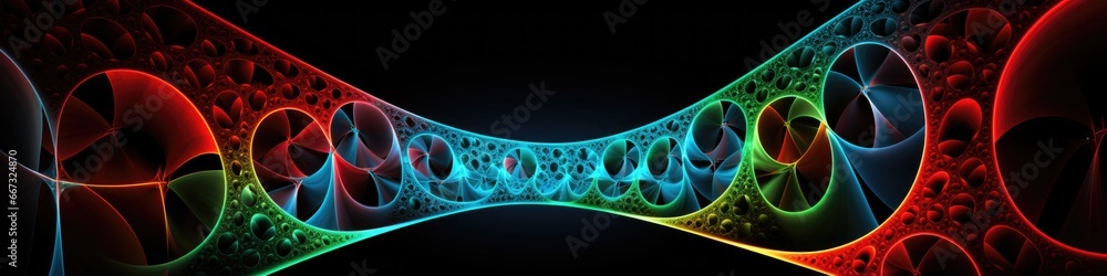 Poster a computer generated image of an abstract design. panoramic banner image.