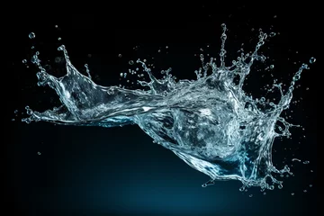 Foto op Plexiglas Computer-generated splashing water with transparent background. Generative AI © Altair