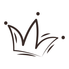 Isolated hand drawn royalty crown icon Vector
