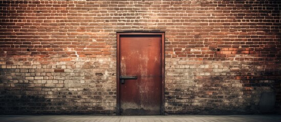 Steel door in brick building