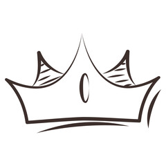 Isolated hand drawn royalty crown icon Vector