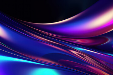 Naklejka premium Iridescent Abastract Wave Flow Colorful Gradient Background