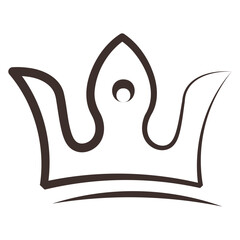 Isolated hand drawn royalty crown icon Vector