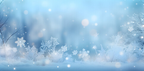 Fototapeta na wymiar winter background, winter holidays concept, Empty panoramic winter, Christmas background, winter space, Snow Christmas, falling snow