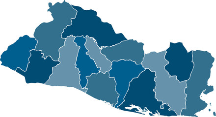 El Salvador map blue