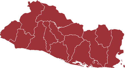 Naklejka premium vector map of El Salvador red color