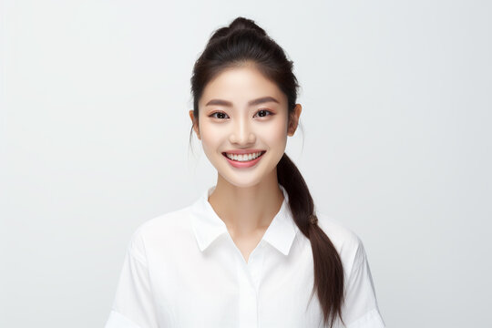 Beautiful face of young woman and skin care with healthy facial skin natural makeup.
