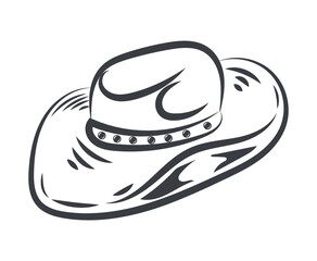 cowboy hand draw hat