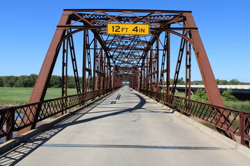 Oklahoma City, Oklahoma, USA; October 24 2023: The Lake Overholser Bridge in Oklahoma City is a...