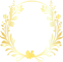 Fototapeta na wymiar golden floral frame