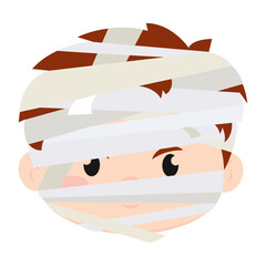 Cute kawaii mummy costume Halloween season Vector