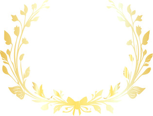 Naklejka na ściany i meble golden floral frame