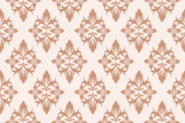 Zelfklevend Fotobehang ethnic pattern design, repeat and seamless, geometric and floral element for textile. © Kanokporn