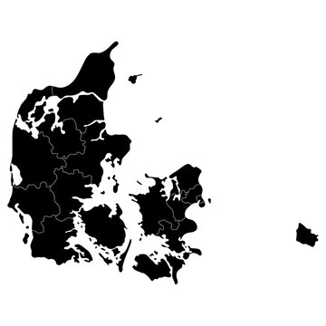 recommend clip art: Denmark map with administrative provinces. Map of Denmark