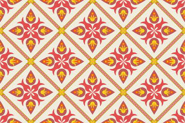 Fototapeta premium ethnic pattern design, repeat and seamless, geometric and floral element for textile.