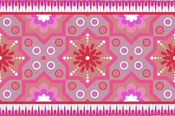 ethnic pattern design, repeat and seamless, geometric and floral element for textile.