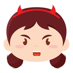 Cute kawaii devil costume Halloween season Vector